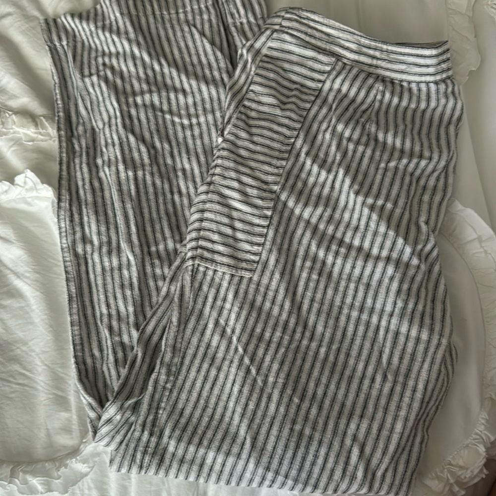 striped linen pants